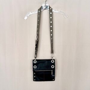 Hammitt Montana Reversible Leather Crossbody Medium Bag Blk/Pew NWT